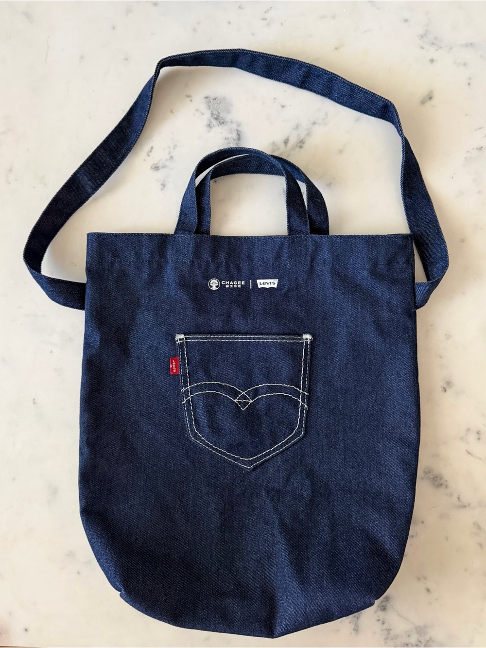 Limited edition- CHAGEE x Levi’s Blue Denim Tote Bag with Shoulder Strap